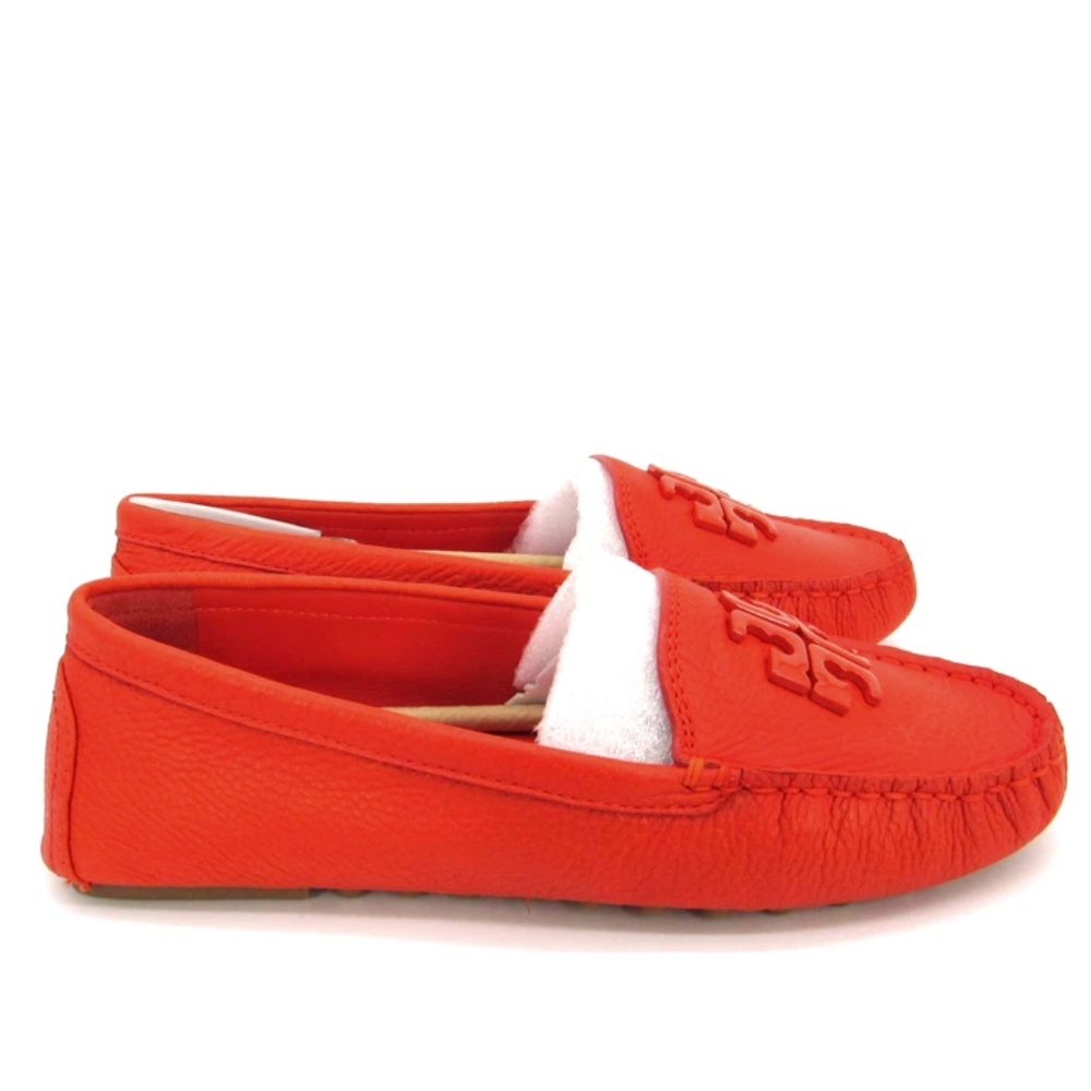 New Tory Burch Lowell 2 Tumbled Leather Driving Loafer red - Picture 5 of 9